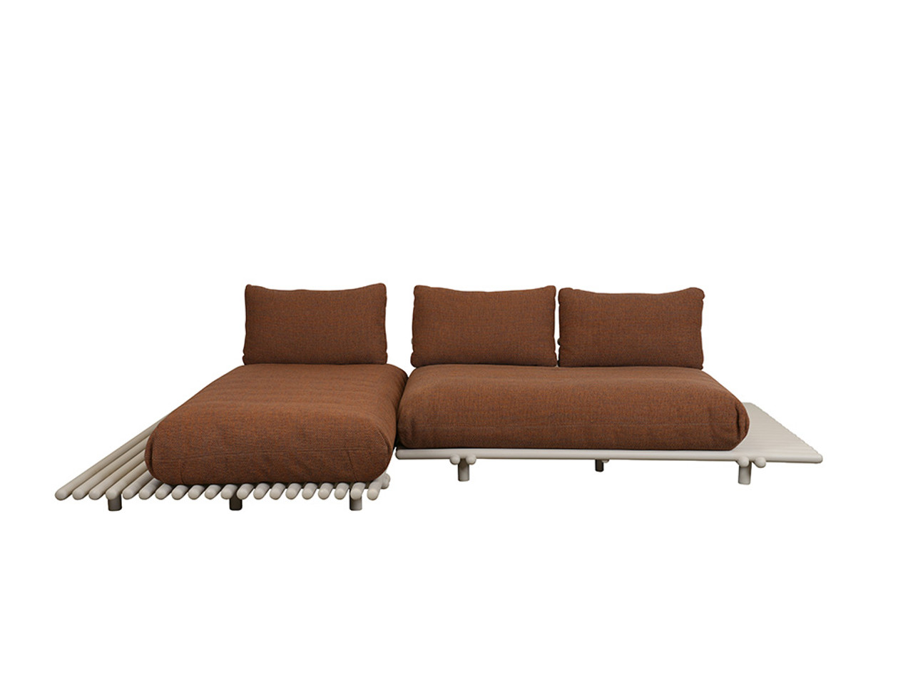 Sticks Platform Outdoor Sofa with Chaise Lounge