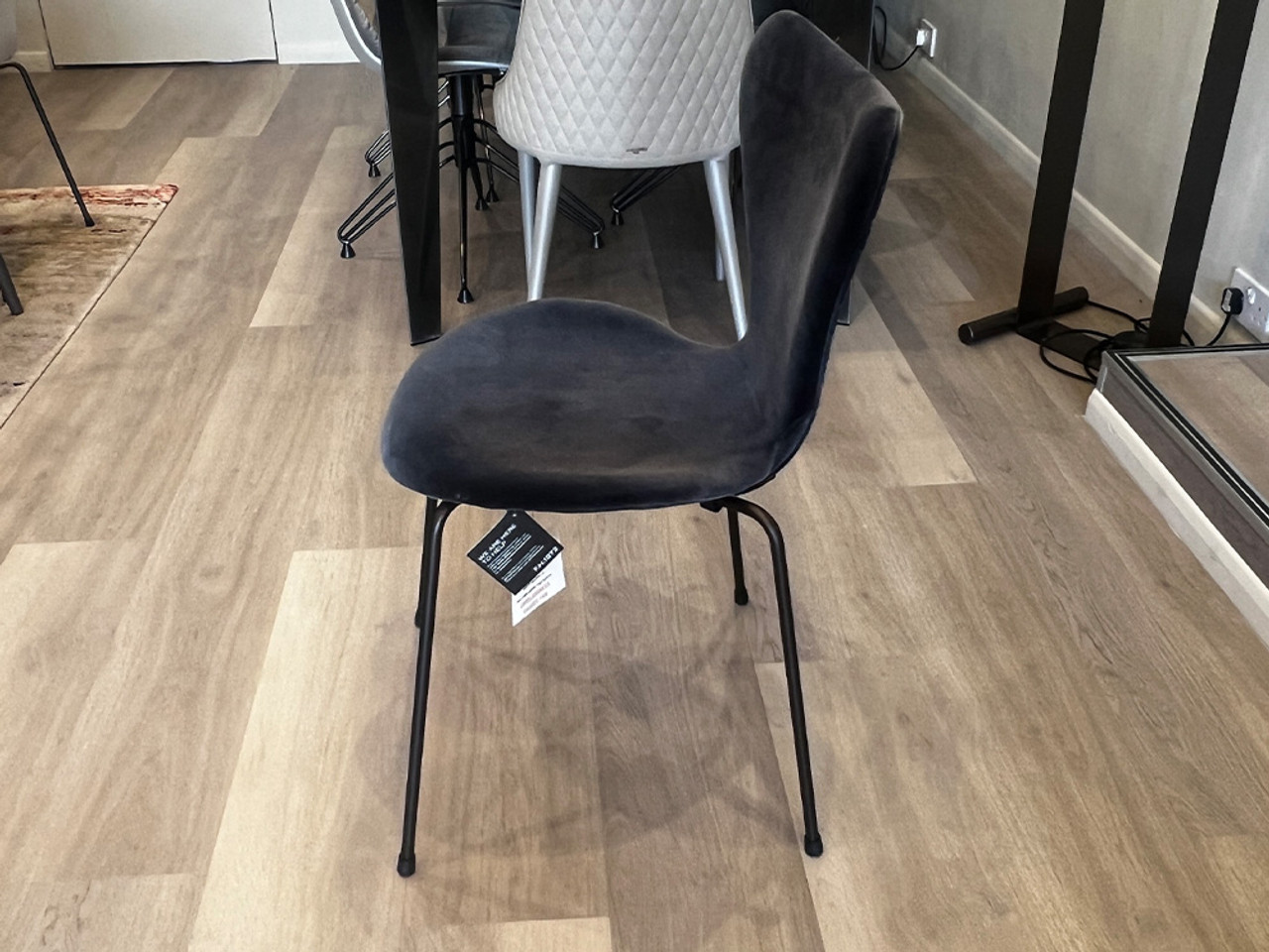 Series 7 Dining Chair - Grey Blue Velvet