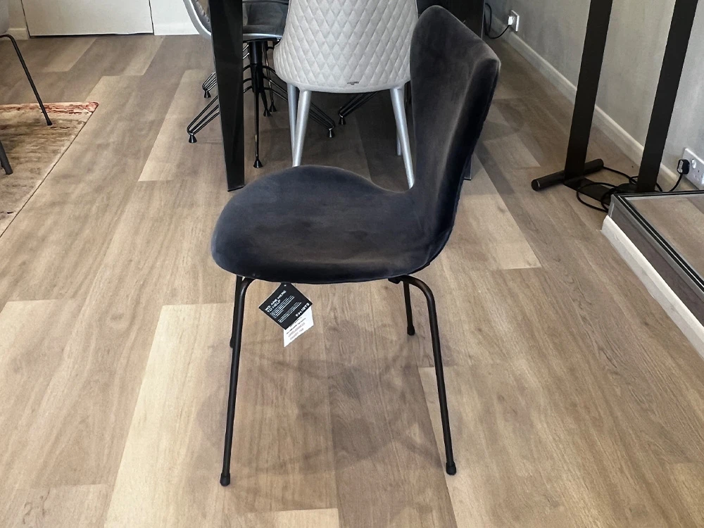 Series 7 Dining Chair - Grey Blue Velvet
