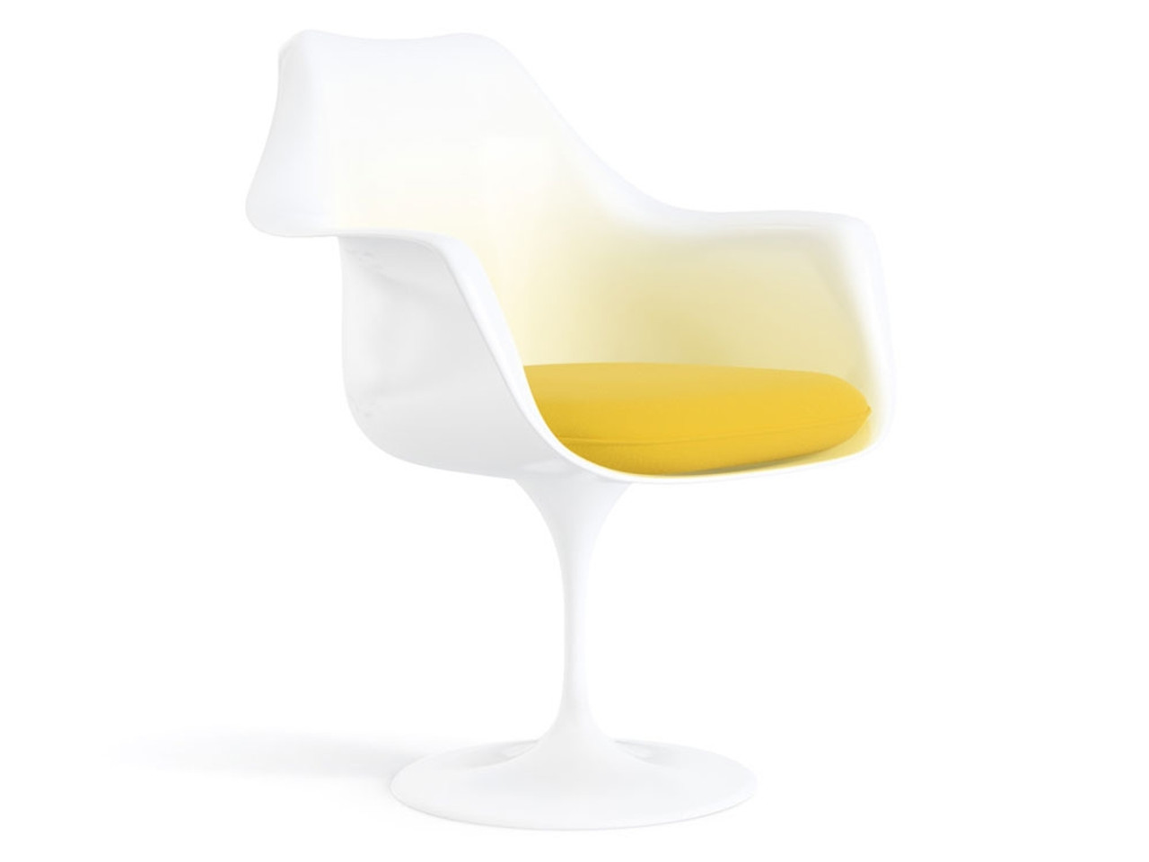 Knoll Saarinen Tulip Chair with Arms - White by Eero Saarinen
