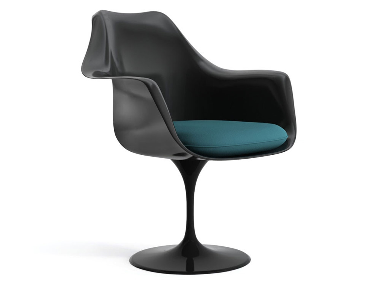 Knoll Saarinen Tulip Chair with Arms - Black by Eero Saarinen