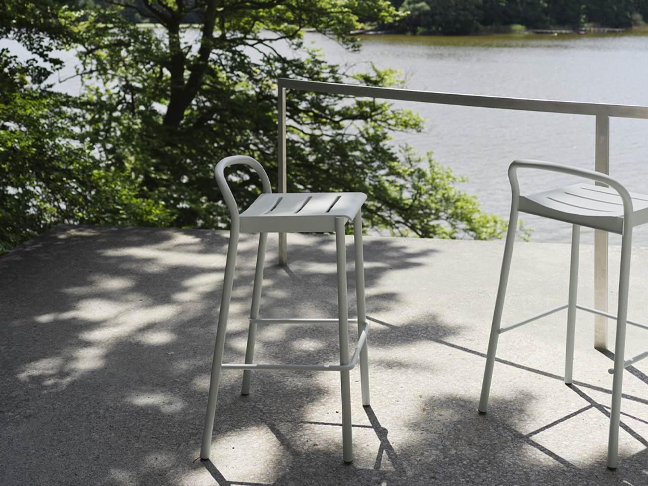 Linear Outdoor Barstool Set