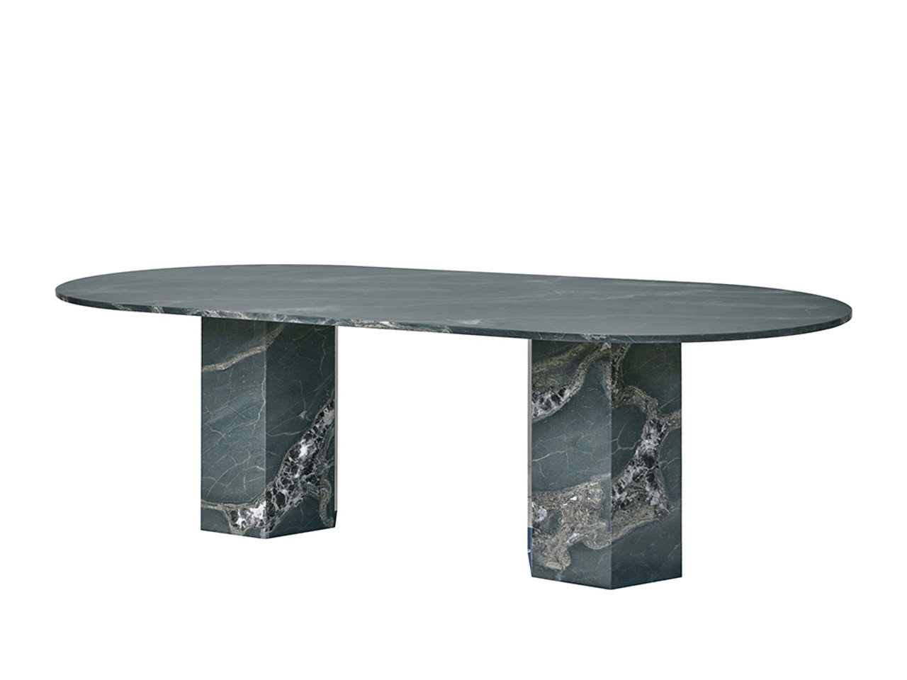 Epic Outdoor Elliptical Dining Table - Botanic Green Quartzite