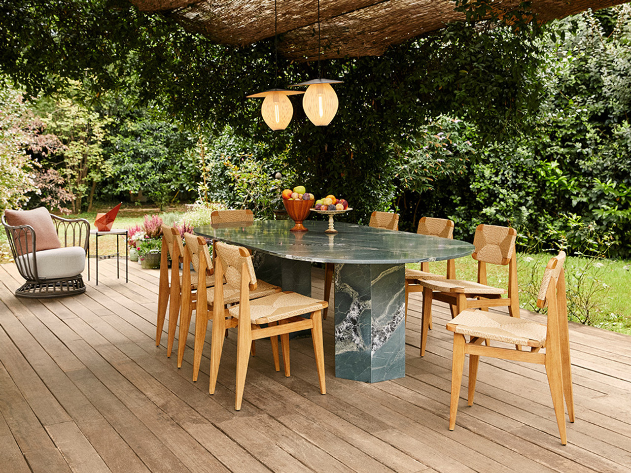 Epic Outdoor Elliptical Dining Table - Botanic Green Quartzite