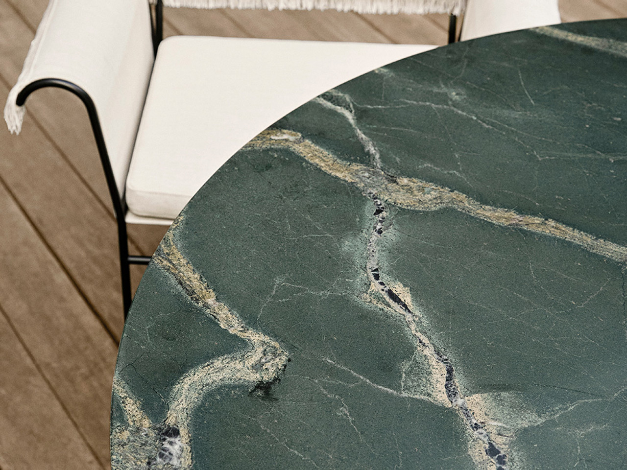 Epic Outdoor Elliptical Dining Table - Botanic Green Quartzite