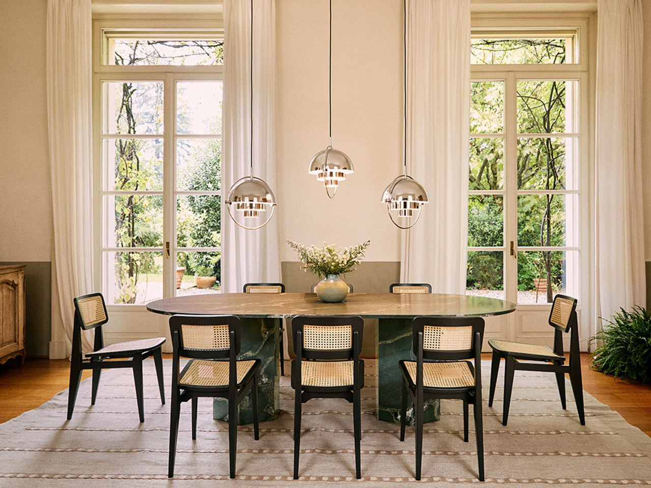 Epic Outdoor Elliptical Dining Table - Botanic Green Quartzite