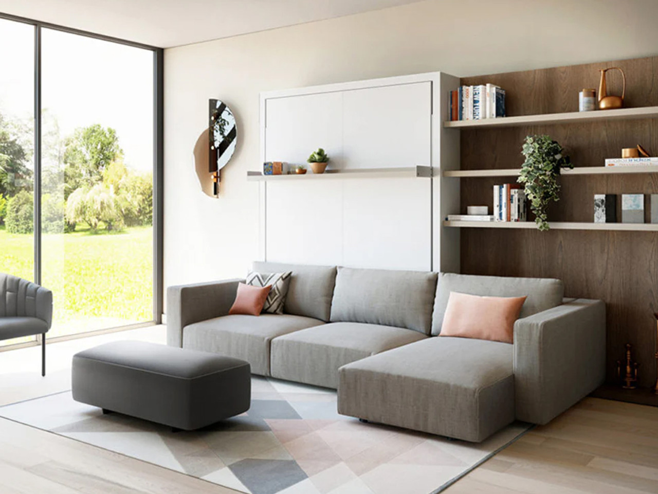 Swing Sectional Sofa with Bed