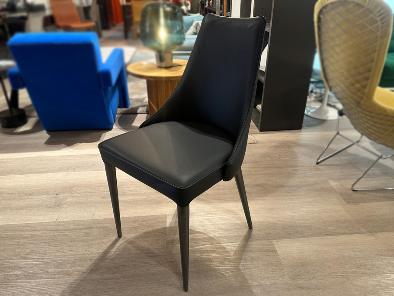 Clara Dining Chairs in Coal Prestige Leather - Set of 6