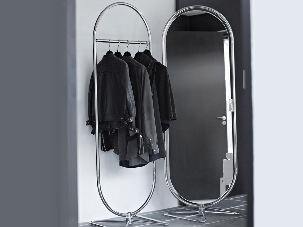 Verpan System 1-2-3 Floor Mirror by Verner Panton