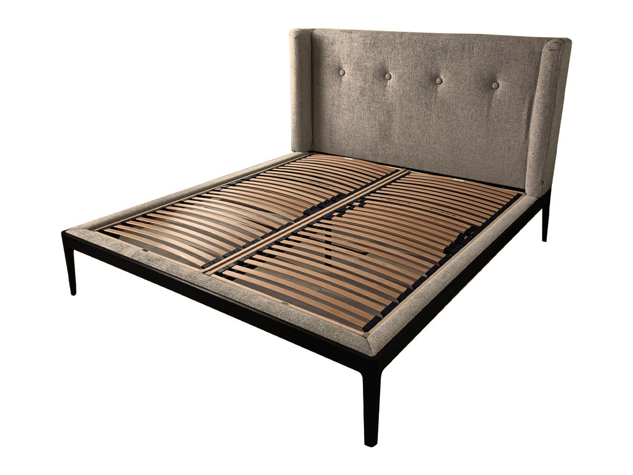 Ziggy Bed - Black matt with neutral fabric