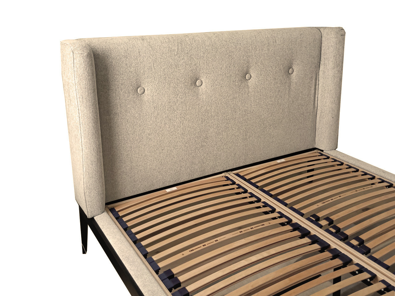 Ziggy Bed - Black matt with neutral fabric