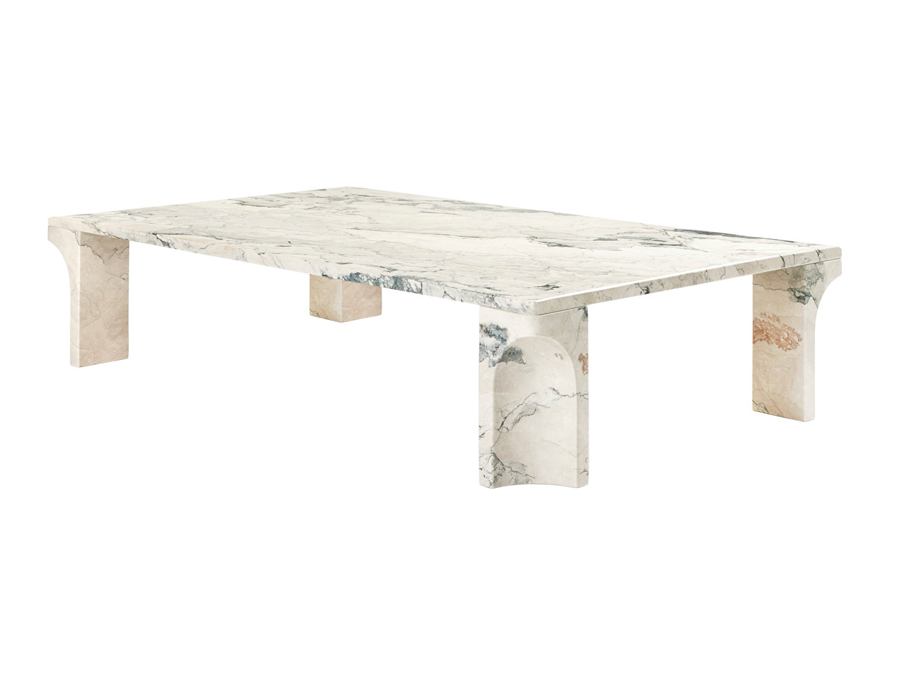 Doric  Rectangular Coffee Table - Electric Grey Marble