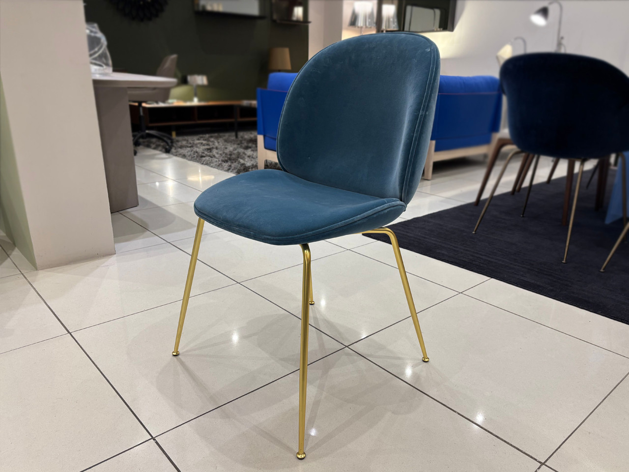 Beetle Dining Chair - Blue Velvet