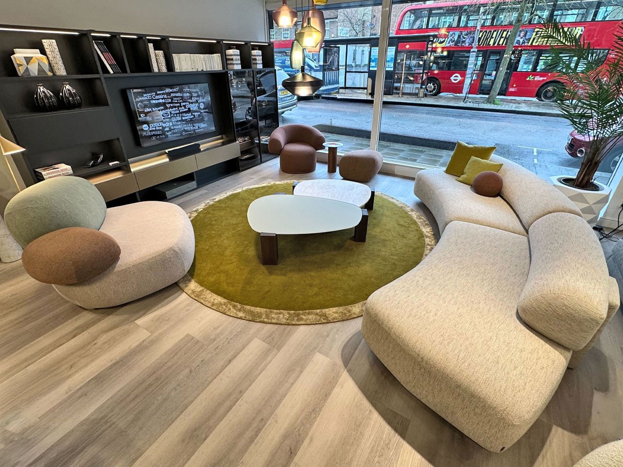 Pebble Rubble Seating Element by Front – Multi Arda Fabric