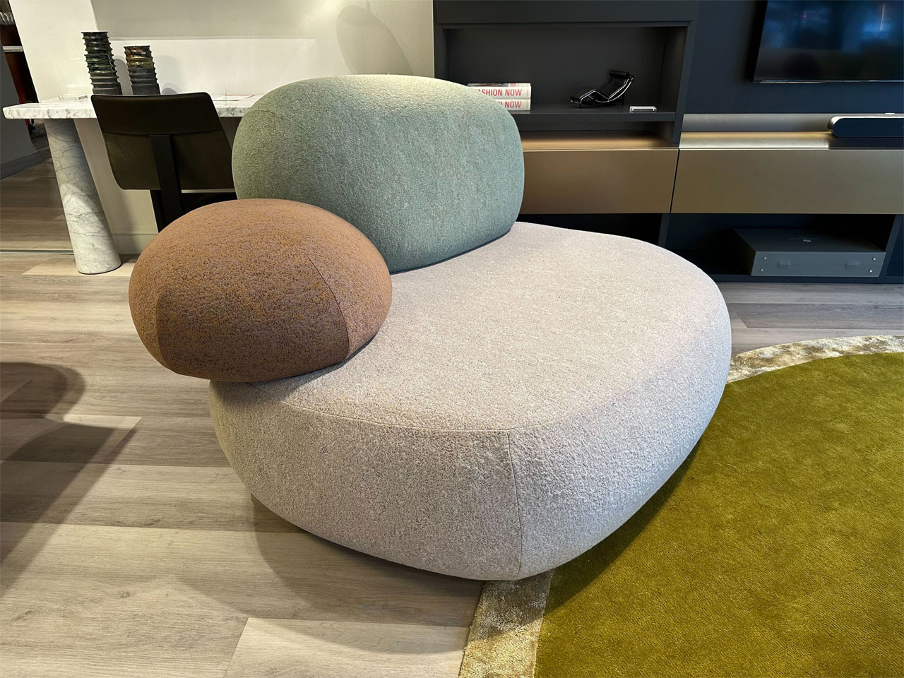 Pebble Rubble Seating Element by Front – Multi Arda Fabric