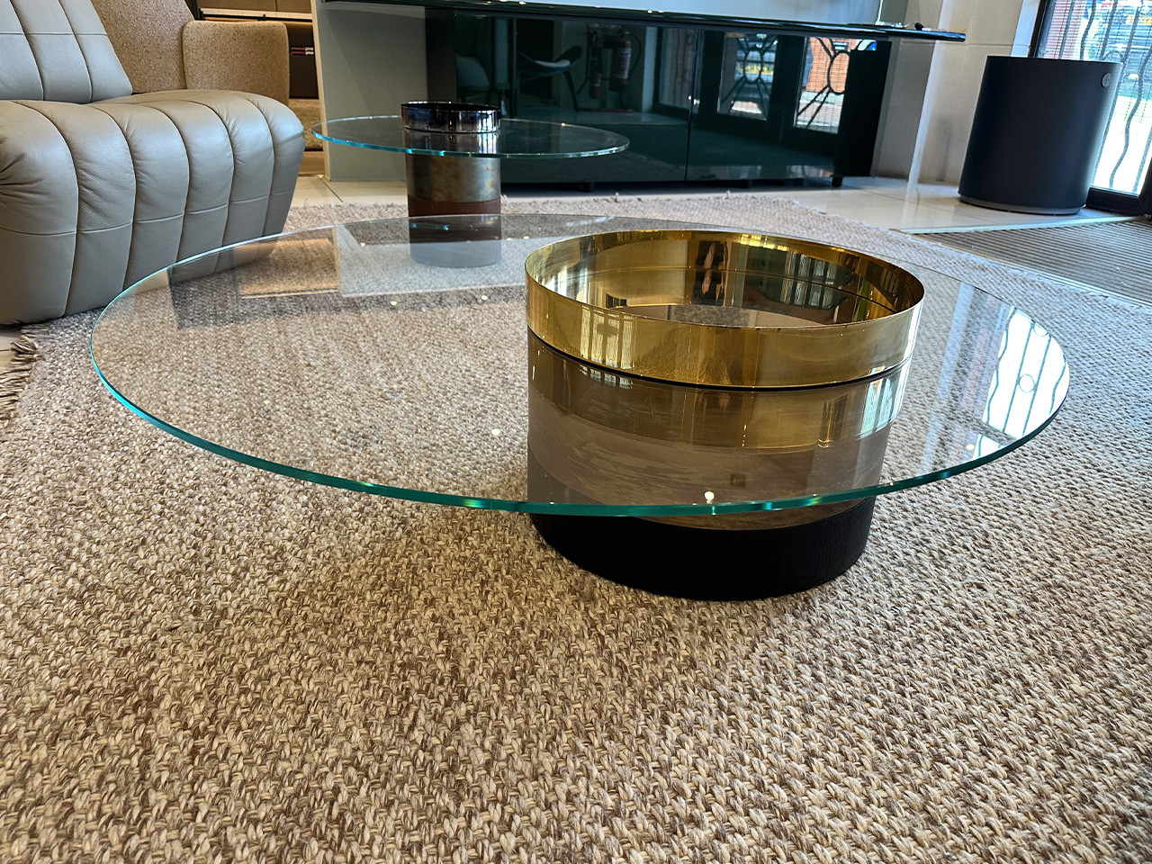 Haumea Coffee Table - 120 cm - Brass and Glass