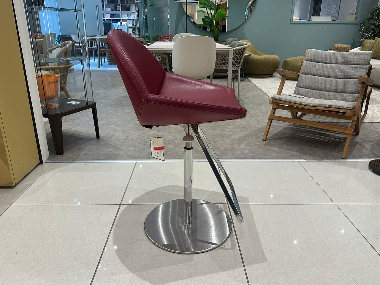 Kiss Bar Stool - Bordeaux Synthetic Leather