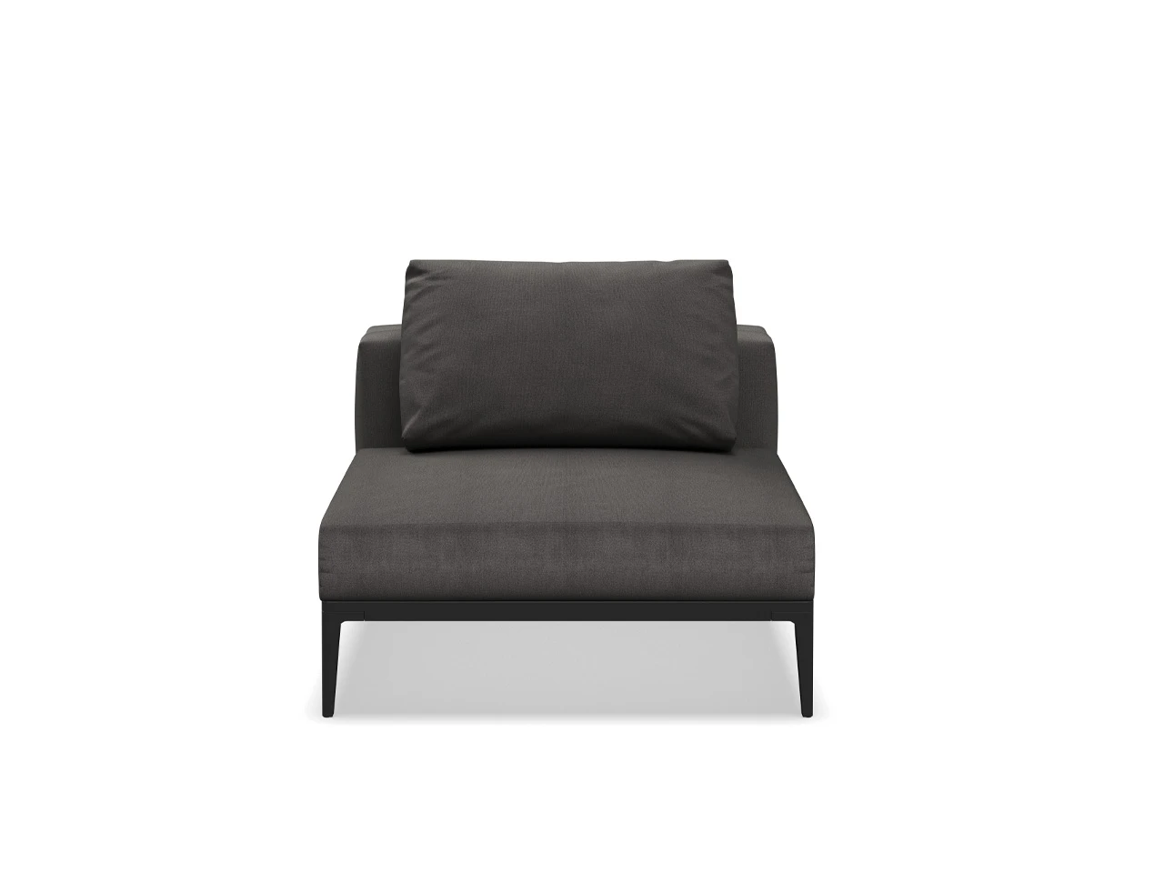 Grid Outdoor Lounge Set - Meteor Aluminium, Blend Coal Fabric & Teak
