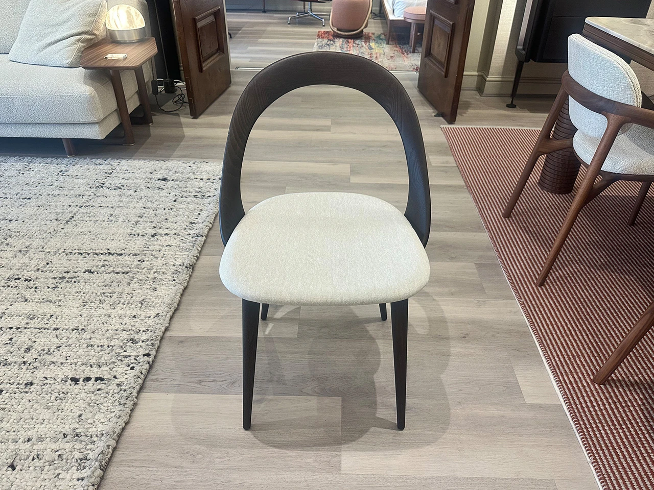 Ester Dining Chairs - Set of 6 - Moka Stained Ash & Motley Fabric 