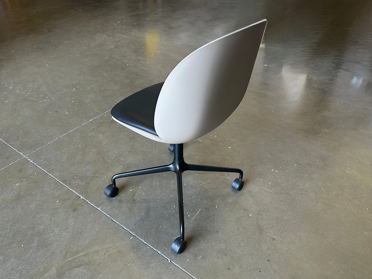 Beetle Office Chair - New Beige & Black Leather 