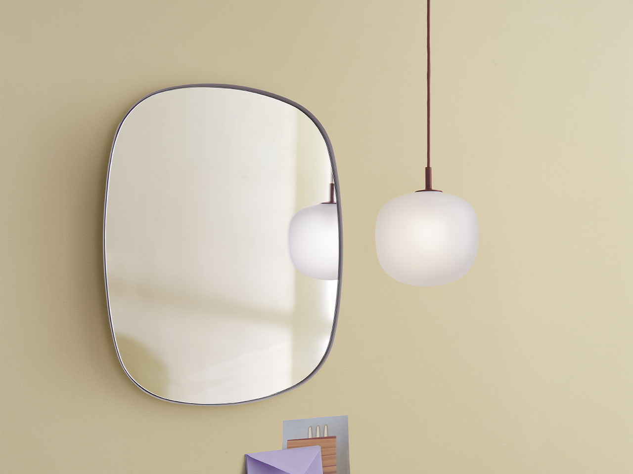Framed Mirror - Taupe Frame