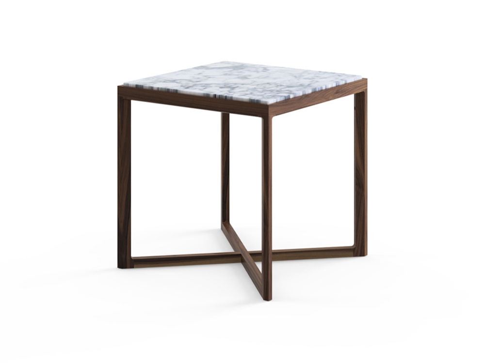 Knoll Krusin Small Side Table With Marble Top by Marc Krusin