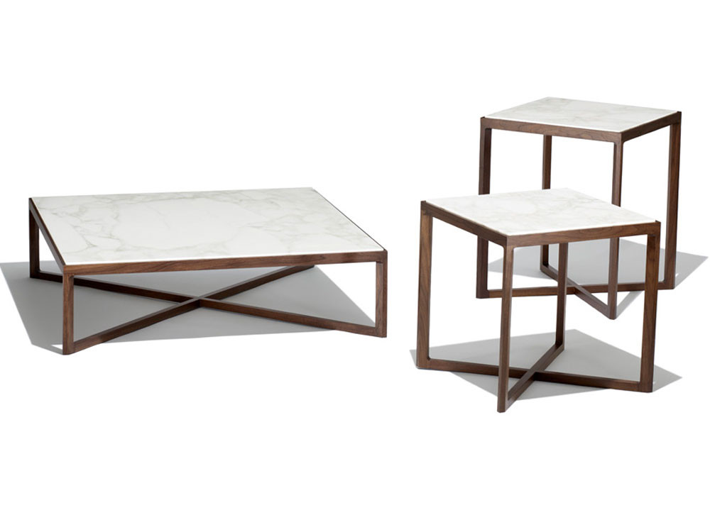 Knoll Krusin Small Side Table With Marble Top by Marc Krusin