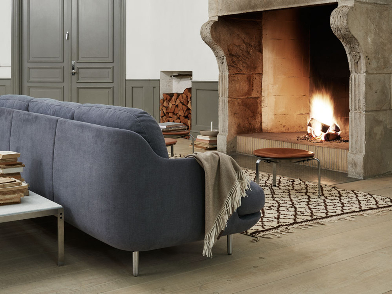 Fritz Hansen Lune Three Seater Sofa with Chaise by Jaime Hayon