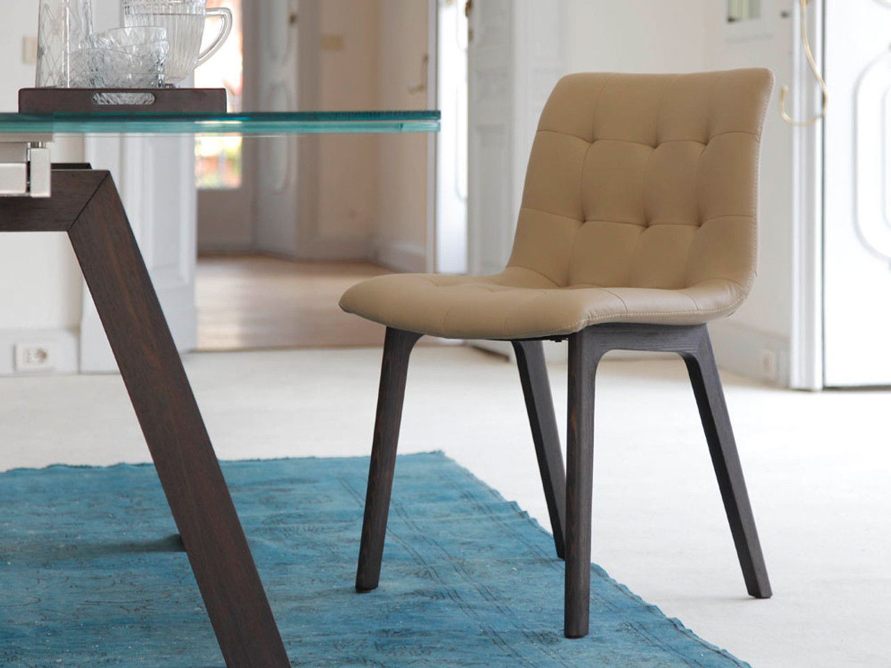 Bontempi Casa Kuga Dining Chair - Wood Legs by R&D Barcelona