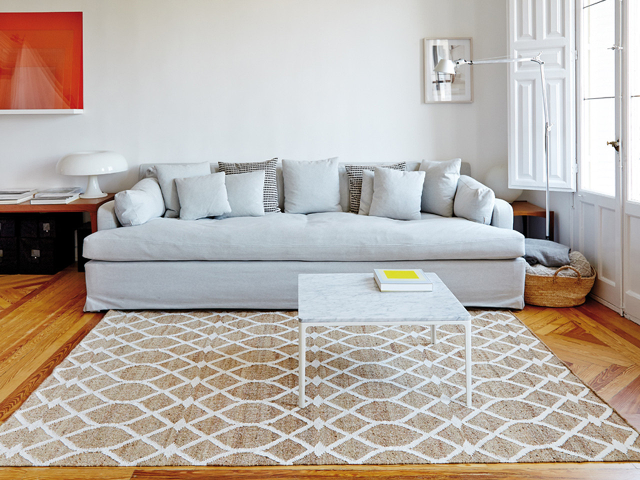 GAN Rodas White Kilim Rug