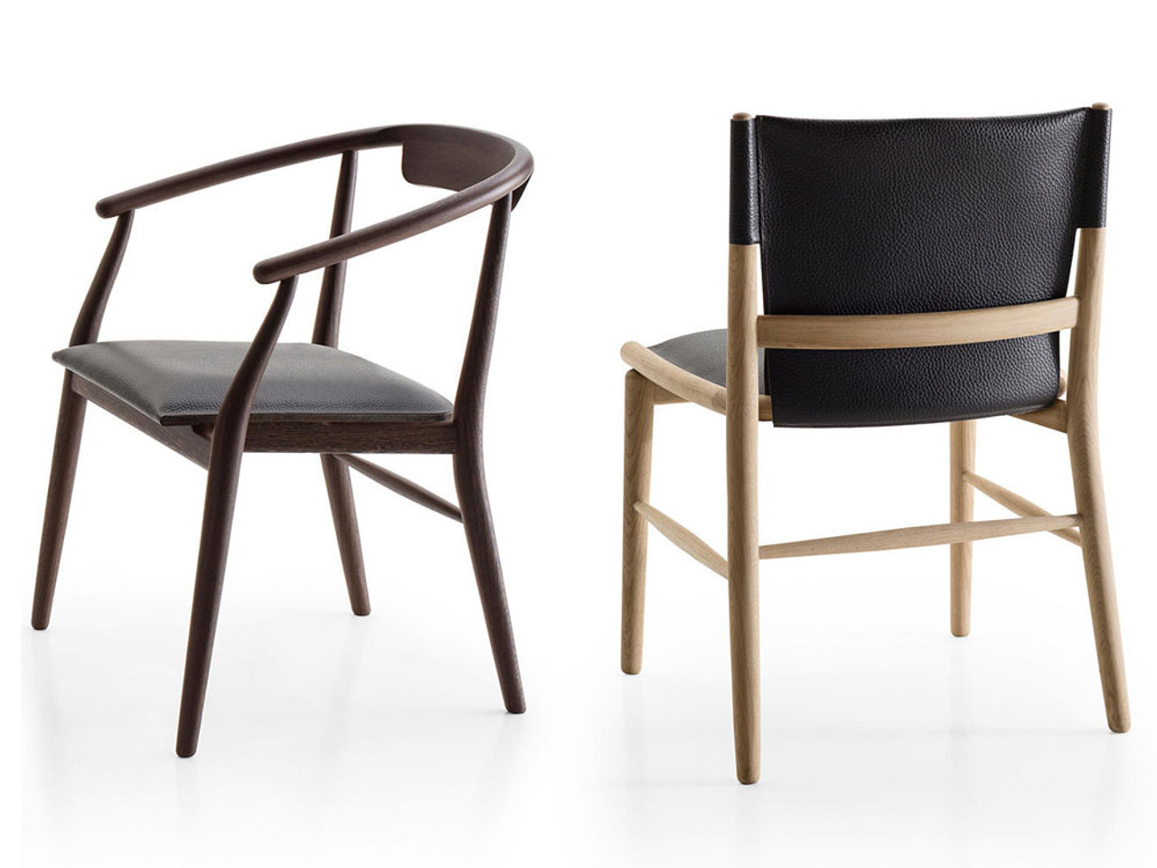 B&B Italia Jens Dining Chair with Arms - Half Cover by Antonio Citterio
