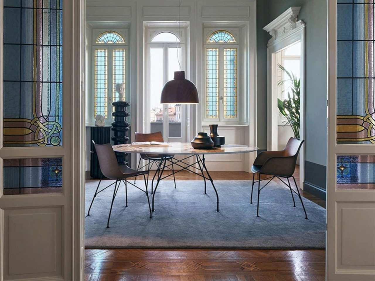 Kartell Glossy Marble Table by Antonio Citerrio and Oliver Löw