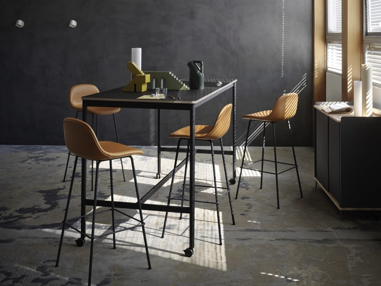Muuto Base High Table With Castors by Mika Tolvanen