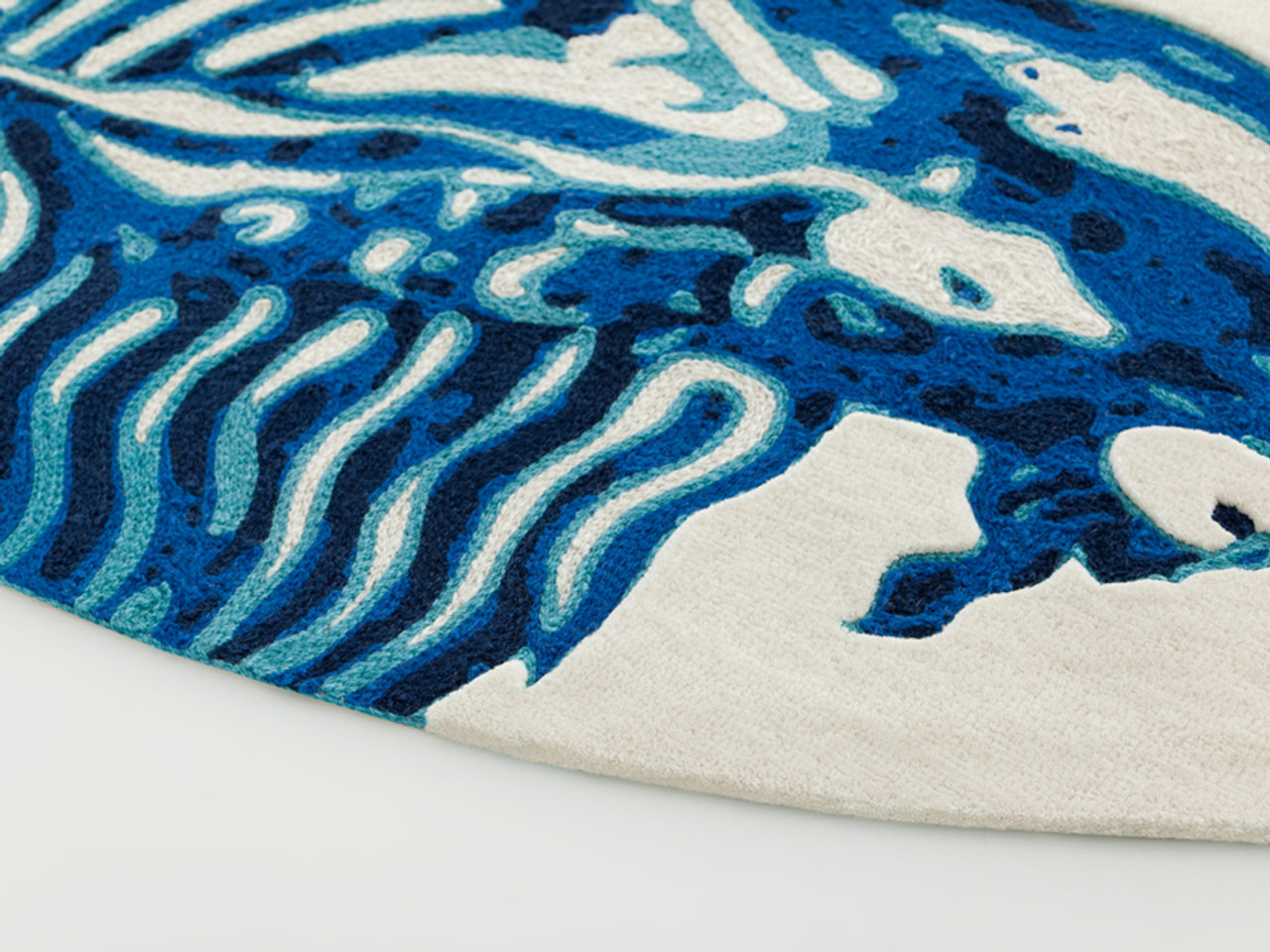 GAN Blue China White Chain Stitch Rug by Mapi Millet