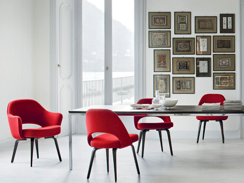 Knoll Saarinen Executive Chair with Arms - Wood by Eero Saarinen