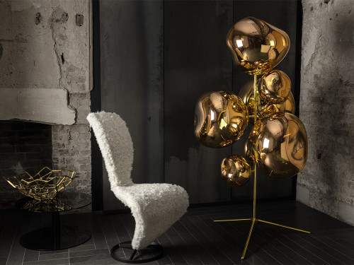 Melt Floor Chandelier Gold