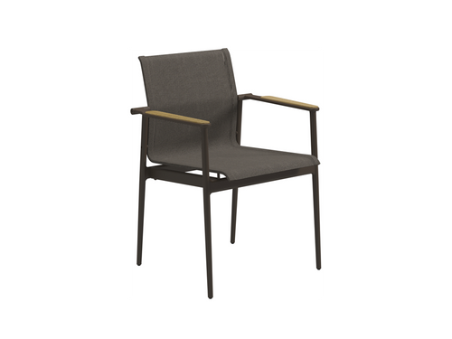 180 Outdoor Stacking Chair - Teak Arms