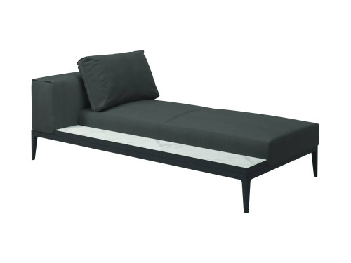 Grid Outdoor Chaise Unit - Ceramic