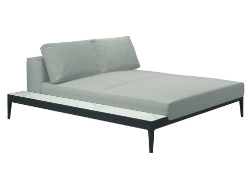 Grid Outdoor Chaise Unit - Ceramic