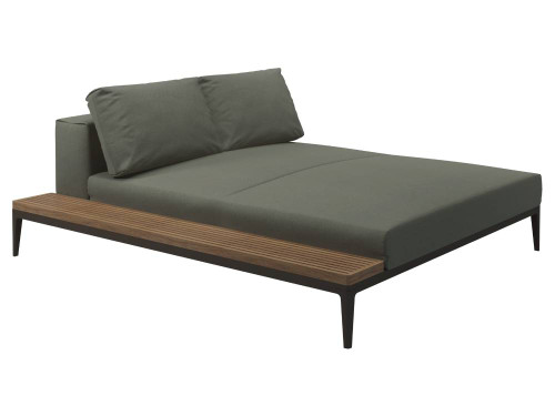 Grid Outdoor Chaise Unit - Teak