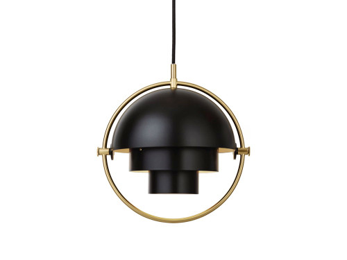Multi-Lite Pendant Light - Soft Black Semi Matt and Brass