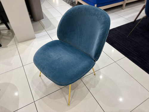 Beetle Lounge Chair - Blue Velvet