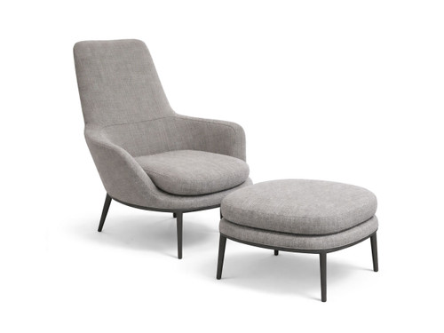 Caratos Armchair and Footstool - Grey