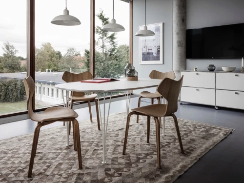Fritz Hansen Grand Prix Dining Chair - Wood Legs by Arne Jacobsen