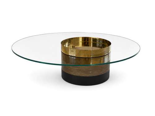 Haumea Coffee Table - 120 cm - Brass and Glass