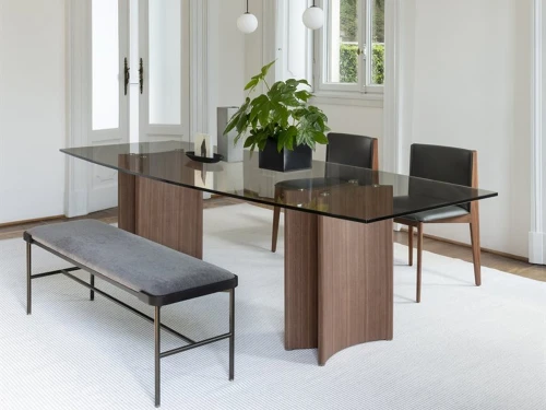 Alan Botte 4 Dining Table - Glass Top