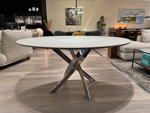 Barone Dining Table - Matt White SuperMarble Ceramic