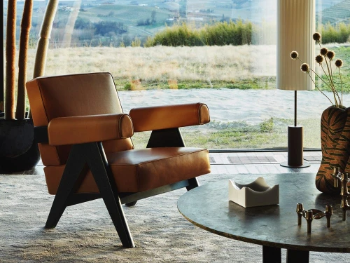 Cassina 053 Capitol Complex Armchair by CRS Cassina in Homage to Pierre Jeanneret