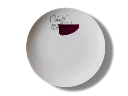 Cassina LC Prunier Service Plates (Set of 2) by Le Corbusier Cassina LC Prunier Service Plates (Set of 2) by Le Corbusier