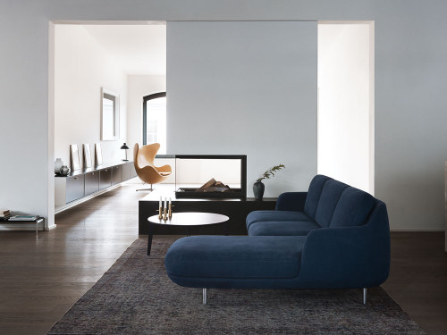 Fritz Hansen Lune Three Seater Sofa with Chaise by Jaime Hayon